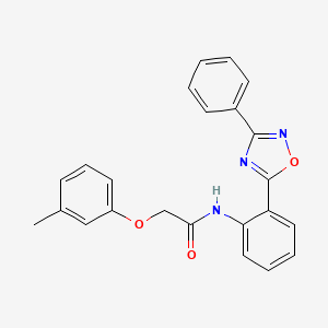 molecular formula C23H19N3O3 B7691639 N-(2-(3-phenyl-1,2,4-oxadiazol-5-yl)phenyl)-2-(m-tolyloxy)acetamide 