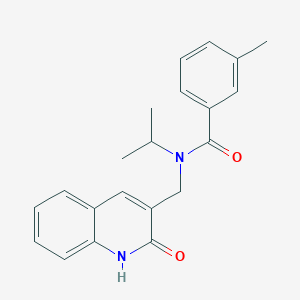 molecular formula C21H22N2O2 B7691643 N-((2-hydroxyquinolin-3-yl)methyl)-N-isopropyl-3-methylbenzamide 
