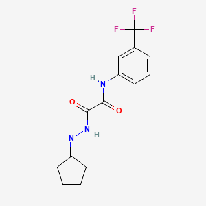 2-(2-cyclopentylidenehydrazinyl)-2-oxo-N-(3-(trifluoromethyl)phenyl)acetamide