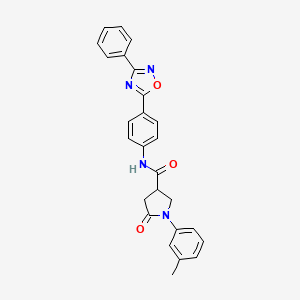 5-oxo-N-(4-(3-phenyl-1,2,4-oxadiazol-5-yl)phenyl)-1-(m-tolyl)pyrrolidine-3-carboxamide