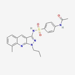 N-(4-(N-(8-methyl-1-propyl-1H-pyrazolo[3,4-b]quinolin-3-yl)sulfamoyl)phenyl)acetamide