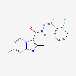 (Z)-N'-(2-chlorobenzylidene)-2,7-dimethylimidazo[1,2-a]pyridine-3-carbohydrazide