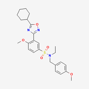 3-(5-cyclohexyl-1,2,4-oxadiazol-3-yl)-N-ethyl-4-methoxy-N-(4-methoxybenzyl)benzenesulfonamide