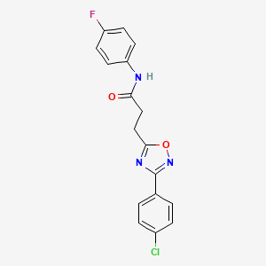 3-(3-(4-chlorophenyl)-1,2,4-oxadiazol-5-yl)-N-(4-fluorophenyl)propanamide