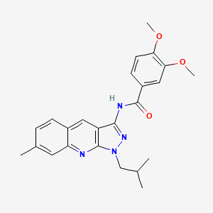 N-(1-isobutyl-7-methyl-1H-pyrazolo[3,4-b]quinolin-3-yl)-3,4-dimethoxybenzamide