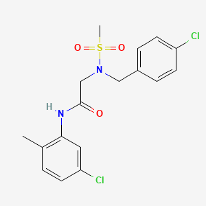 molecular formula C17H18Cl2N2O3S B7691747 N-(5-chloro-2-methylphenyl)-2-(N-(4-chlorobenzyl)methylsulfonamido)acetamide 