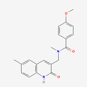 molecular formula C20H20N2O3 B7691760 N-((2-hydroxy-6-methylquinolin-3-yl)methyl)-4-methoxy-N-methylbenzamide 