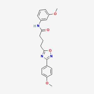 molecular formula C20H21N3O4 B7691766 N-(3-methoxyphenyl)-4-(3-(4-methoxyphenyl)-1,2,4-oxadiazol-5-yl)butanamide 