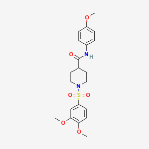 molecular formula C21H26N2O6S B7691786 1-((3,4-dimethoxyphenyl)sulfonyl)-N-(4-methoxyphenyl)piperidine-4-carboxamide 