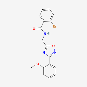 molecular formula C17H14BrN3O3 B7691823 2-bromo-N-((3-(2-methoxyphenyl)-1,2,4-oxadiazol-5-yl)methyl)benzamide 
