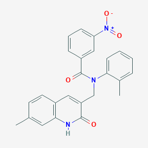 N-((2-hydroxy-7-methylquinolin-3-yl)methyl)-3-nitro-N-(o-tolyl)benzamide