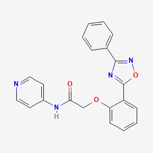 molecular formula C21H16N4O3 B7691838 2-(2-(3-phenyl-1,2,4-oxadiazol-5-yl)phenoxy)-N-(pyridin-4-yl)acetamide 