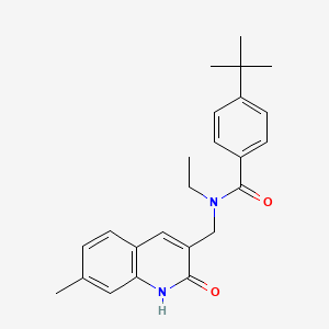molecular formula C24H28N2O2 B7691844 4-(tert-butyl)-N-ethyl-N-((2-hydroxy-7-methylquinolin-3-yl)methyl)benzamide 