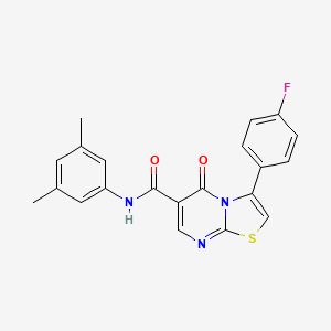 molecular formula C21H16FN3O2S B7691846 3-(4-fluorophenyl)-N-[(furan-2-yl)methyl]-5-oxo-5H-[1,3]thiazolo[3,2-a]pyrimidine-6-carboxamide 