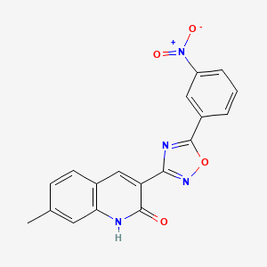 7-methyl-3-(5-(3-nitrophenyl)-1,2,4-oxadiazol-3-yl)quinolin-2-ol