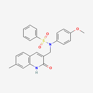 N-((2-hydroxy-7-methylquinolin-3-yl)methyl)-N-(4-methoxyphenyl)benzenesulfonamide