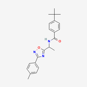4-(tert-butyl)-N-(1-(3-(p-tolyl)-1,2,4-oxadiazol-5-yl)ethyl)benzamide
