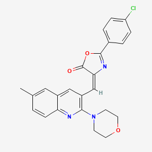(E)-2-(4-chlorophenyl)-4-((6-methyl-2-morpholinoquinolin-3-yl)methylene)oxazol-5(4H)-one