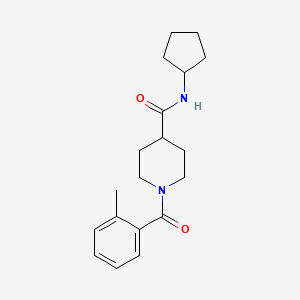 N-cyclopentyl-1-(2-methylbenzoyl)piperidine-4-carboxamide
