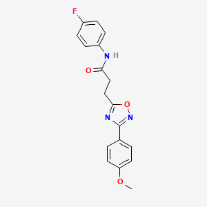 N-(4-fluorophenyl)-3-(3-(4-methoxyphenyl)-1,2,4-oxadiazol-5-yl)propanamide