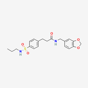 N-(benzo[d][1,3]dioxol-5-ylmethyl)-3-(4-(N-propylsulfamoyl)phenyl)propanamide