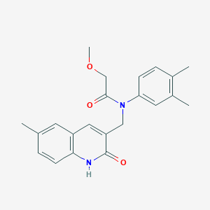 molecular formula C22H24N2O3 B7691947 N-(3,4-dimethylphenyl)-N-((2-hydroxy-6-methylquinolin-3-yl)methyl)-2-methoxyacetamide 