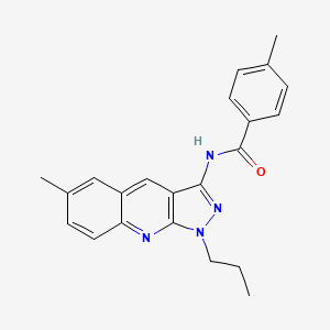 molecular formula C22H22N4O B7691989 4-methyl-N-(6-methyl-1-propyl-1H-pyrazolo[3,4-b]quinolin-3-yl)benzamide 