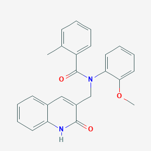 molecular formula C25H22N2O3 B7692000 N-((2-hydroxyquinolin-3-yl)methyl)-N-(2-methoxyphenyl)-2-methylbenzamide 