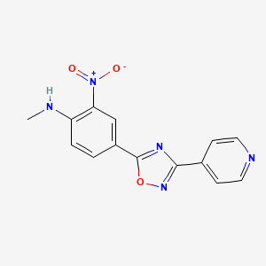 N-methyl-2-nitro-4-(3-(pyridin-4-yl)-1,2,4-oxadiazol-5-yl)aniline