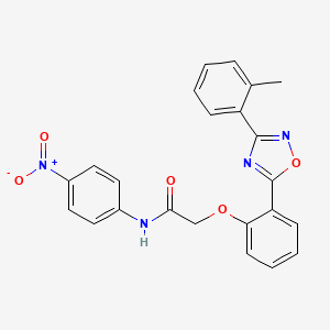 molecular formula C23H18N4O5 B7692007 N-(4-nitrophenyl)-2-(2-(3-(o-tolyl)-1,2,4-oxadiazol-5-yl)phenoxy)acetamide 