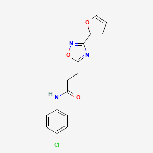 molecular formula C15H12ClN3O3 B7692023 N-(4-chlorophenyl)-3-(3-(furan-2-yl)-1,2,4-oxadiazol-5-yl)propanamide 
