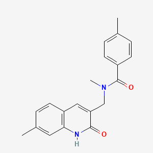 molecular formula C20H20N2O2 B7692039 N-((2-hydroxy-7-methylquinolin-3-yl)methyl)-N,4-dimethylbenzamide 