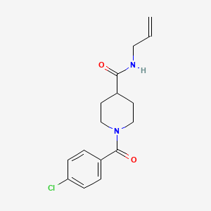 molecular formula C16H19ClN2O2 B7692043 N-allyl-1-(4-chlorobenzoyl)piperidine-4-carboxamide 