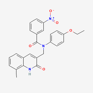 molecular formula C26H23N3O5 B7692049 N-(4-ethoxyphenyl)-N-((2-hydroxy-8-methylquinolin-3-yl)methyl)-3-nitrobenzamide 