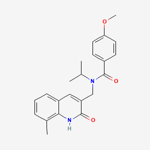 molecular formula C22H24N2O3 B7692069 N-((2-hydroxy-8-methylquinolin-3-yl)methyl)-N-isopropyl-4-methoxybenzamide 