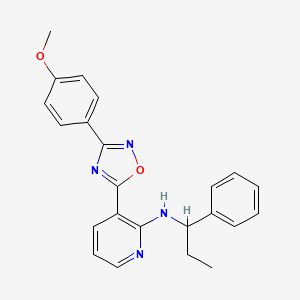 3-(3-(4-methoxyphenyl)-1,2,4-oxadiazol-5-yl)-N-(1-phenylpropyl)pyridin-2-amine