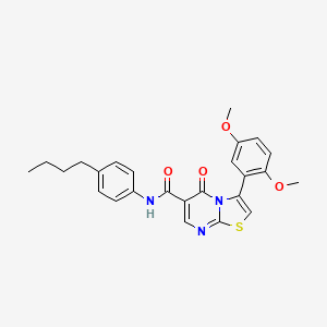 molecular formula C25H25N3O4S B7692108 N-(3-bromophenyl)-3-(2,5-dimethoxyphenyl)-5-oxo-5H-[1,3]thiazolo[3,2-a]pyrimidine-6-carboxamide 
