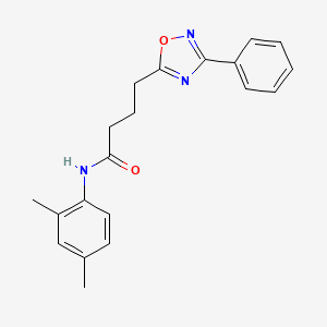 molecular formula C20H21N3O2 B7692183 N-(2,4-dimethylphenyl)-4-(3-phenyl-1,2,4-oxadiazol-5-yl)butanamide 