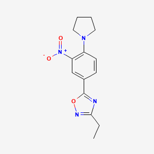 3-ethyl-5-(3-nitro-4-(pyrrolidin-1-yl)phenyl)-1,2,4-oxadiazole