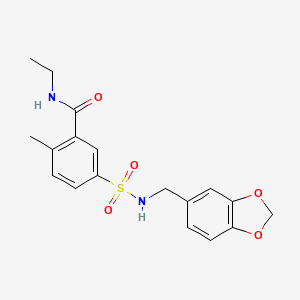 molecular formula C18H20N2O5S B7692241 N-ethyl-2-methyl-5-[(2-phenylethyl)sulfamoyl]benzamide 