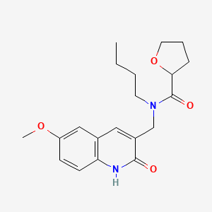 N-butyl-N-((2-hydroxy-6-methoxyquinolin-3-yl)methyl)tetrahydrofuran-2-carboxamide