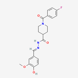 (E)-1-(4-fluorobenzoyl)-N'-(4-hydroxy-3-methoxybenzylidene)piperidine-4-carbohydrazide