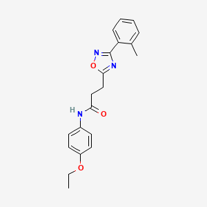 molecular formula C20H21N3O3 B7692270 N-(4-ethoxyphenyl)-3-(3-(o-tolyl)-1,2,4-oxadiazol-5-yl)propanamide 