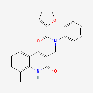 N-(2,5-dimethylphenyl)-N-((2-hydroxy-8-methylquinolin-3-yl)methyl)furan-2-carboxamide