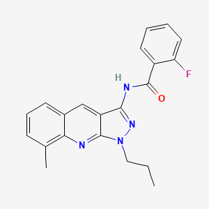 2-fluoro-N-(8-methyl-1-propyl-1H-pyrazolo[3,4-b]quinolin-3-yl)benzamide