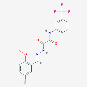 (E)-2-(2-(5-bromo-2-methoxybenzylidene)hydrazinyl)-2-oxo-N-(3-(trifluoromethyl)phenyl)acetamide