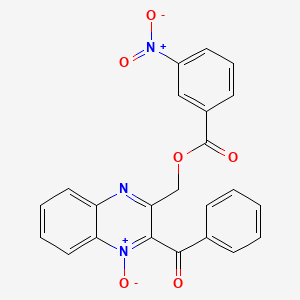 molecular formula C23H15N3O6 B7692298 2-benzoyl-3-(((3-nitrobenzoyl)oxy)methyl)quinoxaline 1-oxide 