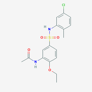 molecular formula C17H19ClN2O4S B7692321 N-(5-(N-(5-chloro-2-methylphenyl)sulfamoyl)-2-ethoxyphenyl)acetamide 