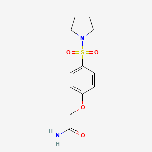 molecular formula C12H16N2O4S B7692359 2-(4-Pyrrolidin-1-ylsulfonylphenoxy)acetamide CAS No. 677295-00-0