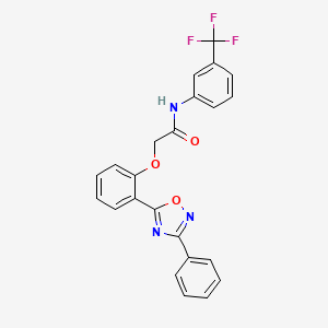 molecular formula C23H16F3N3O3 B7692397 2-(2-(3-phenyl-1,2,4-oxadiazol-5-yl)phenoxy)-N-(3-(trifluoromethyl)phenyl)acetamide 